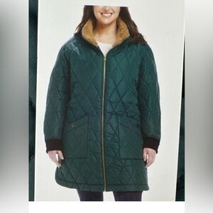 Women's Weatherproof  Quilted Green Coat